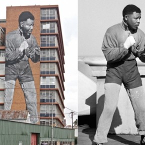 Mural gigante en homenaje a Mandela Mural gigante en homenaje a Mandela