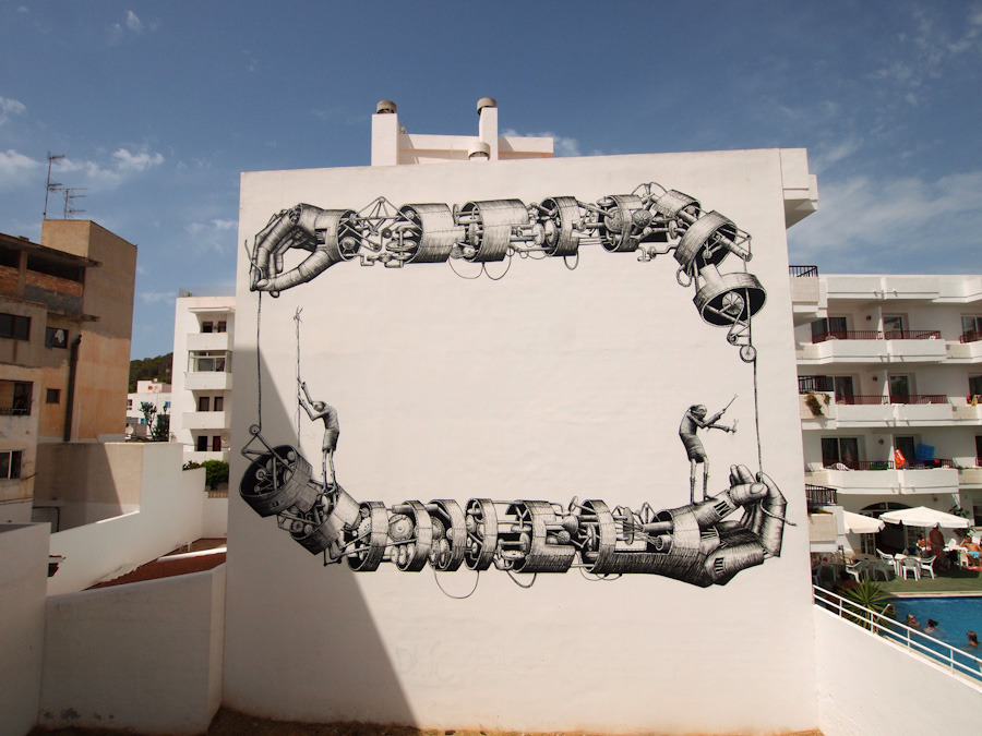 Mural en Ibiza by Phlegm
