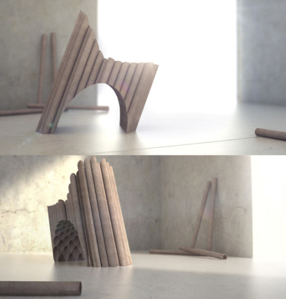 Silla de tubos de cartón PCh