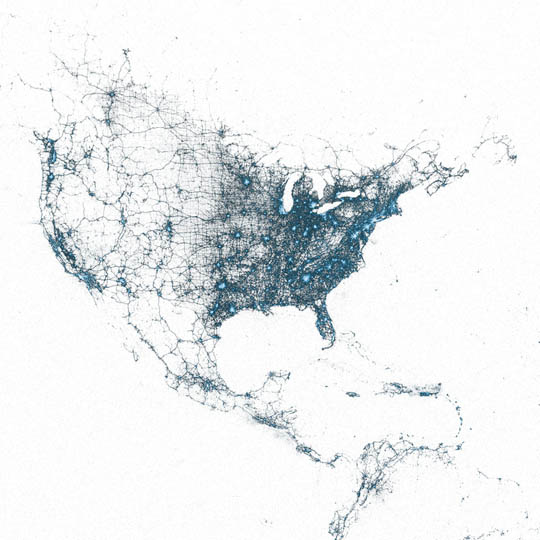 Grandes Metropolis visualizadas según sus Tweets