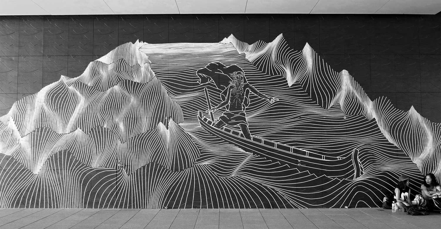 Masking Tape Street Art por Buff Diss