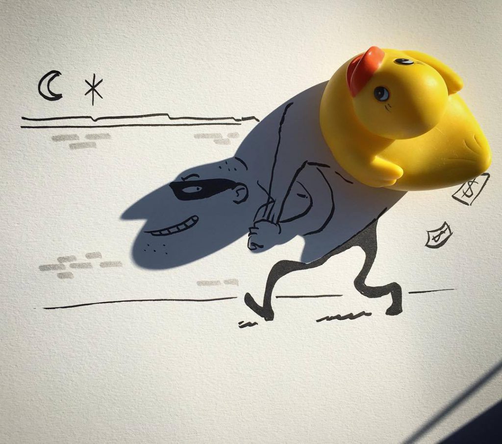 Ilustraciones de sombras cotidianas por Vincent Bal